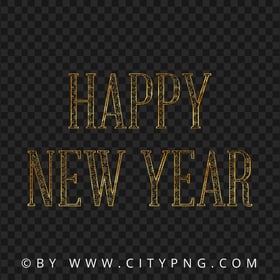 Golden Happy New Year Lettering Design HD PNG