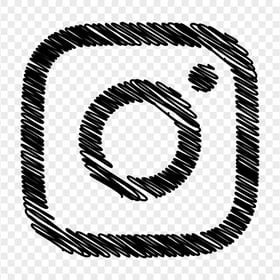 Black Instagram Logo Scribble Sketch Style Icon
