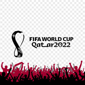 Fans Silhouette With Qatar World Cup 2022 Logo PNG