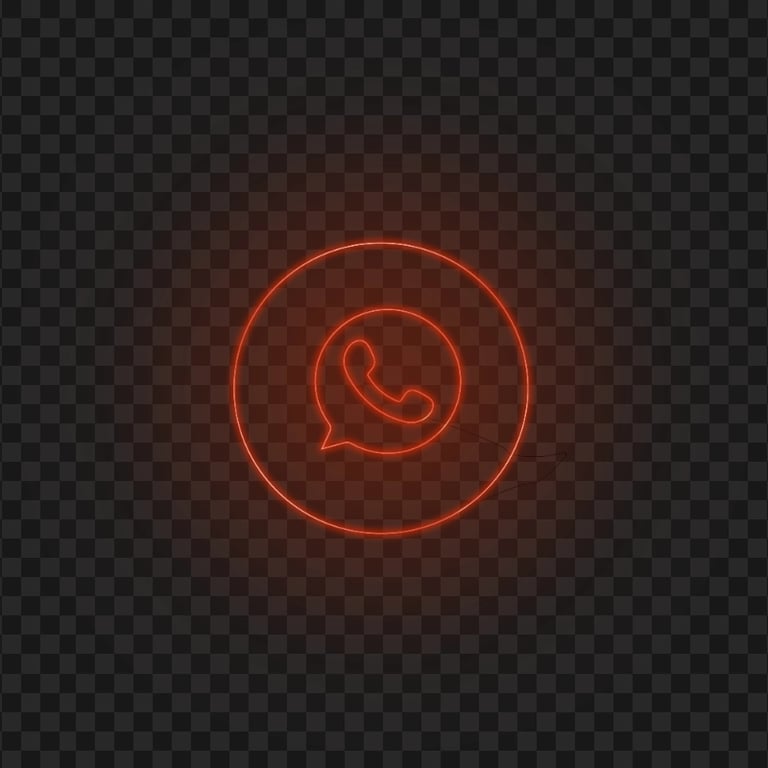 HD Whatsapp Line Art Red Neon Logo Icon PNG