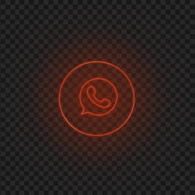 HD Whatsapp Line Art Red Neon Logo Icon PNG