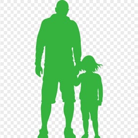 HD Green Child And Father Silhouette PNG
