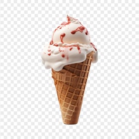 Ice Cream Scoop on Waffle Cone HD Transparent Background