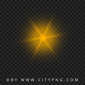 Star Lens Flare Yellow Orange Effect PNG Image