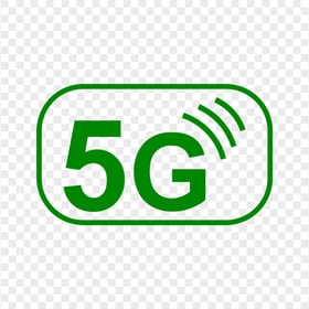 HD 5G Cellular Green Logo Icon PNG