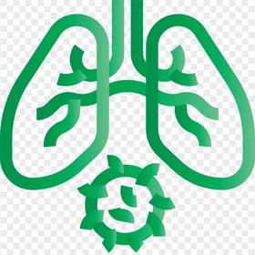 Green Lungs With Coronavirus Shape Icon Covid19