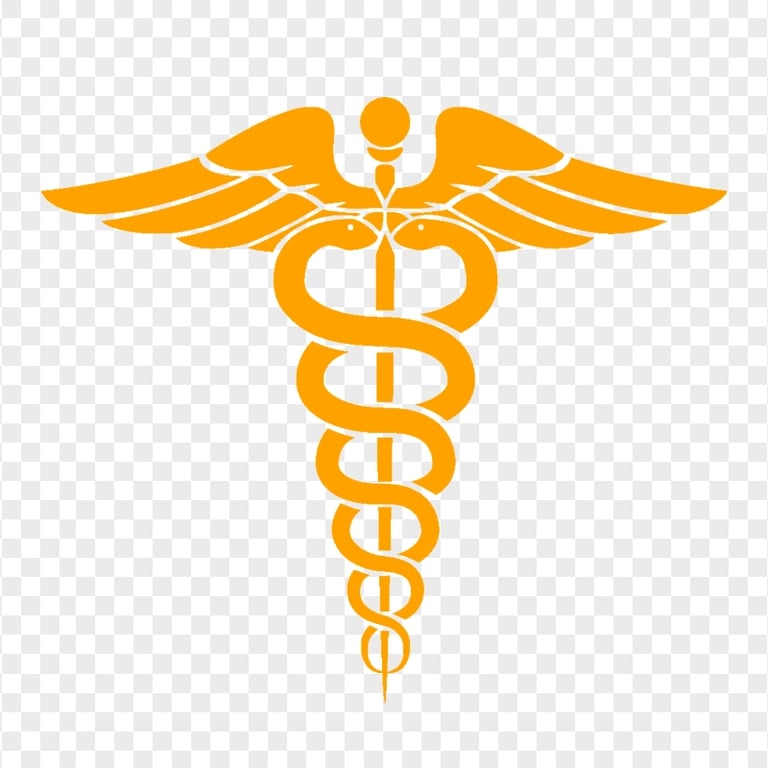 Download Caduceus Orange Medical Symbol Silhouette PNG