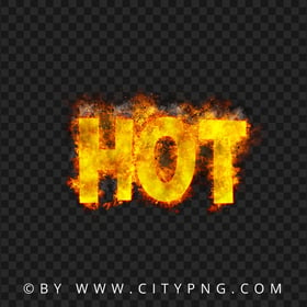 Hot Text Word Logo On Fire HD PNG