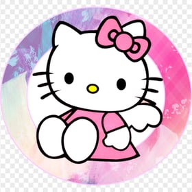 Sweet Hello Kitty Round Cake Topper Transparent PNG