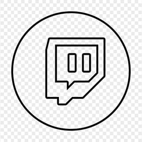 HD Black Outline Twitch TV Round Icon Transparent PNG