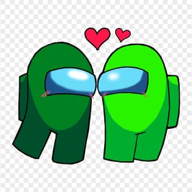HD Among Us Green Love Lime Characters Valentines Day PNG