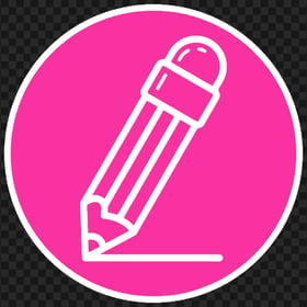 HD Pink & White Round Pencil Icon Outline PNG
