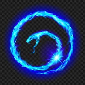 HD Blue Glowing Light Circle Snake PNG