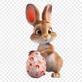 HD PNG Baby Rabbit With Colorful Easter Egg