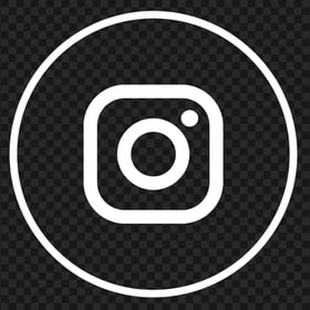 HD White Round Outline Instagram Logo Icon PNG