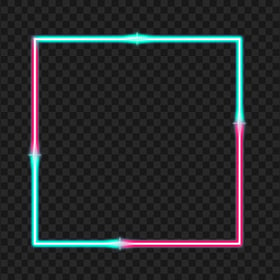 HD Aesthetic Cyan & Pink Neon Border Frame PNG