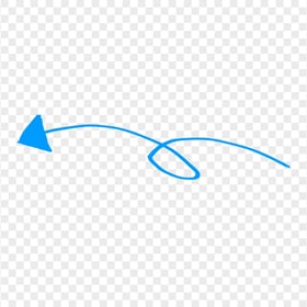 HD Blue Line Art Drawn Arrow Pointing Left PNG