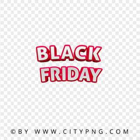 Black Friday Red 3D Text Logo HD PNG