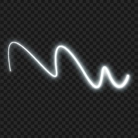 White Curved Neon Line PNG