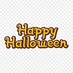 HD Yellow And Brown Happy Halloween Text Logo PNG