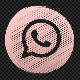 HD Rose Gold Outline Whatsapp Wa Round Scribble Art Icon PNG