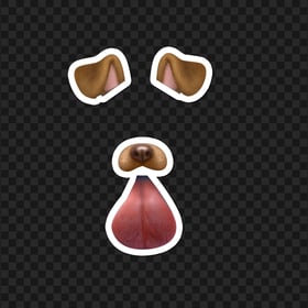 HD Snapchat Dog Tongue Filter Sticker PNG Image