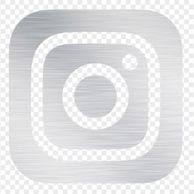 HD Square Silver Metal Brushed Instagram Logo Icon PNG