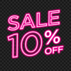 10% Off Sale Pink Neon Sign Transparent PNG