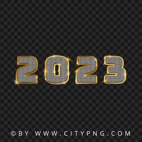 2023 Beautiful Gold Text Shining Design HD PNG