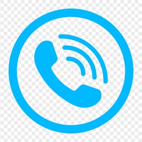HD Light Blue Round Circle Phone Icon PNG
