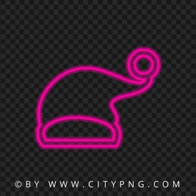 HD Pink Neon Christmas Santa Claus Hat Sign PNG