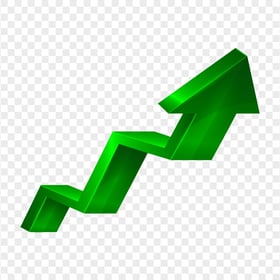 HD 3D Green Increase Growth Arrow Up Right PNG