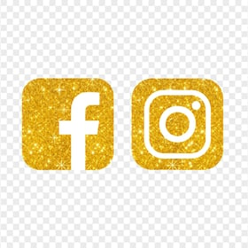 HD Facebook And Instagram White Gold Glitter Logos Icons PNG