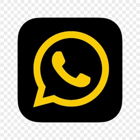 HD Black & Yellow Whatsapp Wa Whats App Square Logo Icon PNG