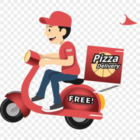 Pizza Delivery Red Bike Pizza Delivery HD Transparent PNG