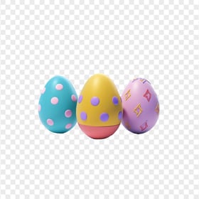 HD Set Of Three Colorful Easter Eggs Transparent PNG
