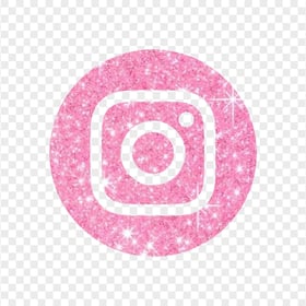 HD Aesthetic Instagram Light Pink Glitter Round Logo Icon PNG