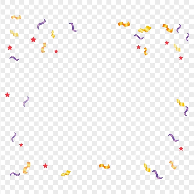 HD Floating Party Confetti Frame PNG