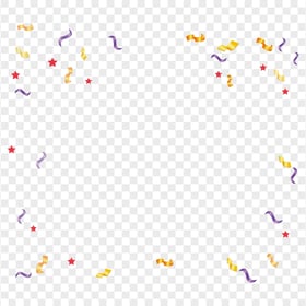 HD Floating Party Confetti Frame PNG