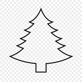 HD Simple Black Outline Christmas Tree Palm PNG