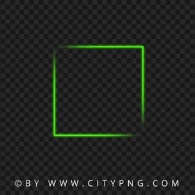 Aesthetic Neon Green Square Frame PNG Image