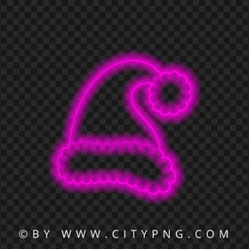 HD Cool Red Neon Christmas Santa Claus Hat PNG | Citypng
