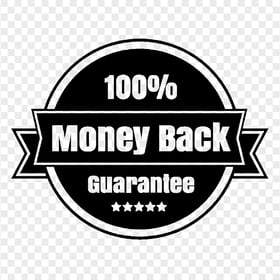 Download Money Back Guarantee Black Badge Label PNG