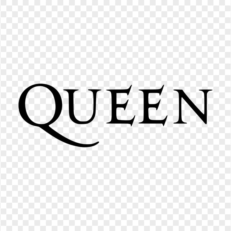 HD Queen Black Text Logo PNG