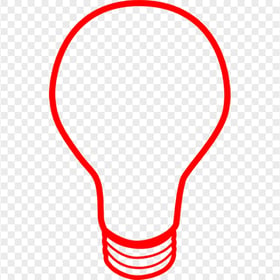 Red Outline Light Bulb Icon PNG