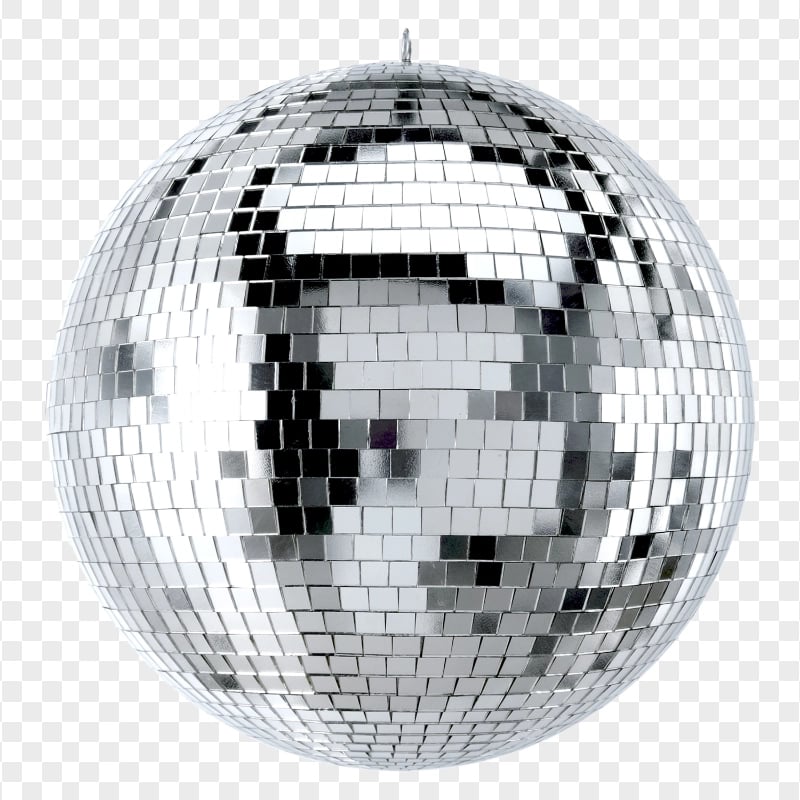 HD Silver Disco Light Ball PNG