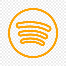 FREE Spotify Round Outline Orange Icon PNG