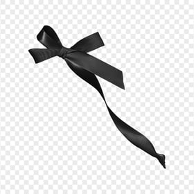 Real Black Satin Ribbon Bow PNG IMG