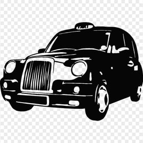 HD Black Silhouette Of London Taxi Car Vehicle PNG