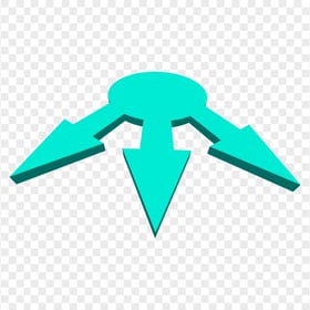 HD Triple Three 3D Turquoise Arrows PNG